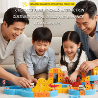Circuit de train modulaire flexible en plastique ABS DIY, blocs de construction de piste de course en cube infini, voiture de piste sans batterie