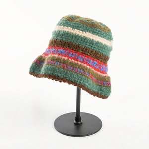 Gorro de Punto de Alpaca para Niños, Otoño Invierno, Gorro de Pescador Cálido con Rayas de Colores - Product Image 4