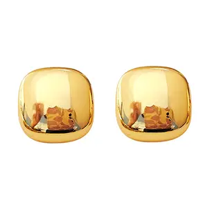 Quadratische Ohrringe Entworfen von weiblichen Nischen Luxus Cool Style Chunky Ohrringe Golden Alloy ZF Fashion Trendy Party Ohrringe