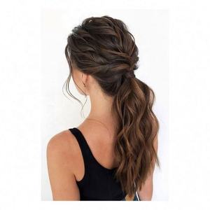 Extension de queue de cheval en cheveux humains naturels non traités, 100g, queue de cheval complète, perruque brésilienne, queue de cheval à clip - Product Image 1