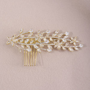 Vente directe d'usine, peigne à cheveux de luxe pour femmes, serti de zirconias, adapté aux coiffures élégantes et nobles pour les mariées, accessoires - Product Image 1