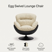 Fauteuil pivotant d'appoint en cuir PU, fauteuil de salon individuel rotatif pour salon, villa, hall d'hôtel