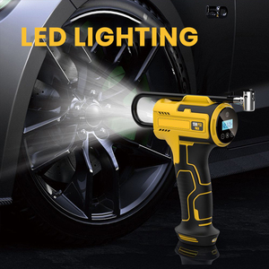 מדחס אוויר נייד אלחוטי דיגיטלי למילוי צמיגים 12V/DC משאבת רכב ואופניים מהירה עם תאורת LED OEM - Product Image 6