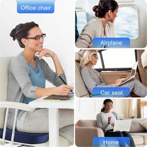 Coussin de siège en mousse à mémoire de forme pour soulager la douleur du coccyx, antidérapant, pour chaise de <span class=keywords><strong>bureau</strong></span>, voiture, ordinateur, chaise de <span class=keywords><strong>bureau</strong></span>, coccyx, bleu marine - Product Image 6