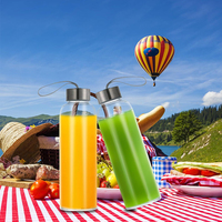 En Stock Botella de Agua Deportiva de Vidrio de 550 ml y 1000 ml, Botellas de Vidrio para Jugo y Bebidas, Libre de BPA