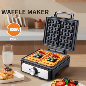 Macchina per waffle elettrica 220V con doppia piastra antiaderente per colazione, toast e sandwich - Product Image 2