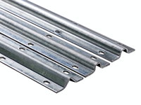 Rail de guidage en U en acier zingué de 16 mm et 20 mm pour porte coulissante à roulettes