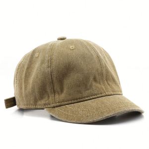 Casquette de baseball vintage personnalisée non structurée à bord court en coton lavé, style sportif, 6 panneaux, pour la vente en gros - Product Image 2