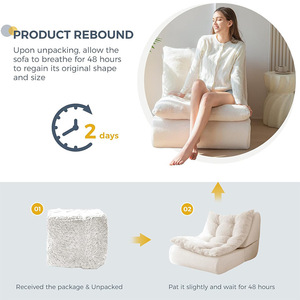 Custom Beanbag <b>Sofa</b> Square Foldable Foam Filling For Living Room Bedroom Use - Product Image 5