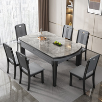 Combinaison Table et Chaises de Salle à Manger Moderne, Design Rétractable pour Usage Domestique, Ferme, Appartement, Hôtel - Matériaux Divers