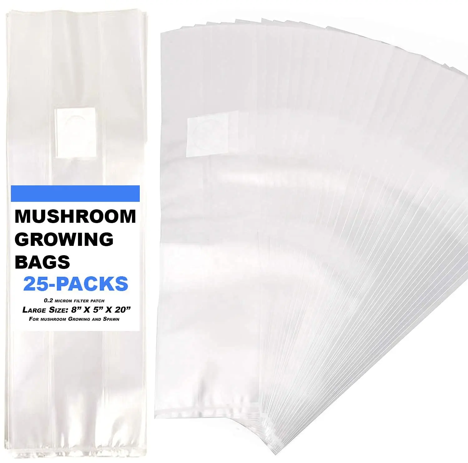 Grands sacs de frai très épais de 6 Mil, sacs de culture de champignons pour substrat Autoclavable, sac de champignons résistant aux déchirures, solide