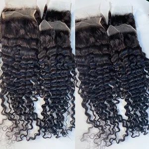 Human Hair Human Hair Extension Deep Wave Virgin America Hair 5x5 Frontal Lace Closure New Design