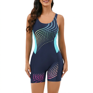Maillot de bain une pièce pour femme, sport, entraînement, sans manches, uniforme aquatique avec logo personnalisé, vente en gros - Product Image 1