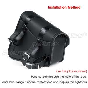 Alforjas Laterales para Motocicleta, Bolsa de Herramientas, Bolsa de Almacenamiento, Bolsa de Cuero PU Negra Universal para Honda/Yamaha/Suzuki - Product Image 5