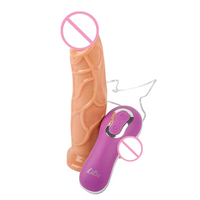 Vibrador de Gran Tamaño, Eléctrico, de Silicona Líquida, con Textura Realista y Movimiento de Empuje