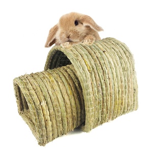 Tavşan el dokuma çim yuva tünel Pet ev kafesi, tavşan gine domuz kale, yatak, Habitat, tavşan çiğnemek oyuncak Hamster tünel .. - Product Image 1