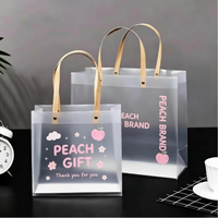 Sac en plastique PP givré réutilisable, imperméable, transparent, avec logo personnalisé, pour emballage cadeau, shopping et emballage de cadeaux