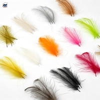Plumes de canard naturelles écologiques teintées CDC pour la fabrication de mouches sèches, d'émérillons et accessoires de pêche à la mouche