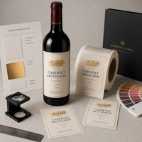 Étiquettes de bouteilles de vin personnalisées, autocollants adhésifs avec logo OEM pour l'emballage du vin rouge