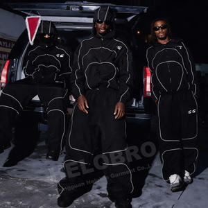 Комплект: Светоотражающие худи на молнии 3м и легкие нейлоновые спортивные брюки-ветровка (треккостюм) для фабричного заказа - Product Image 3