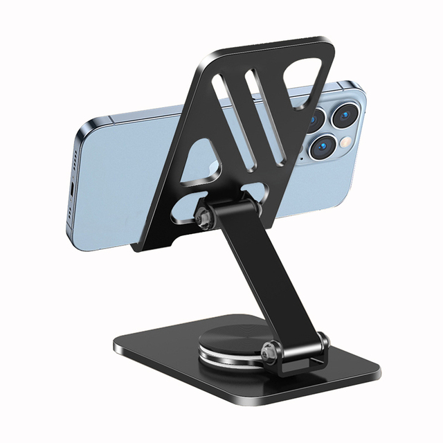 Cheap Price Foldable Pocket Style Portable Stainless Steel 360 Rotating Desk Cell Phone Stand Holder for 4-10 Inch Devices