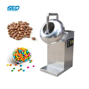 Gıda kimya endüstrileri için otomatik badem çikolata kaplama kazanı makinesi