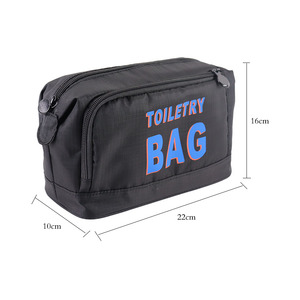2026 Wholesale National Two-Layer Custom Logo Travel for Storage <b>Bags</b> Zipper Cosmetic Makeup Microfiber Polyester wash <b>bags</b> - Product Image 5