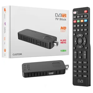 Free to Air AC3 DVB-T2 TV Stick for Europe H.265 10ビットHEVC DVB-T2デコーダー (デコーダー付き) DVB-T2/C TVスティック