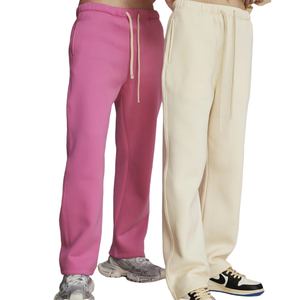 Pantalones de pierna recta de talla grande para hombre, estilo callejero, tela de lana cálida, cierre de cintura elástica, tipo de cintura media - Product Image 2