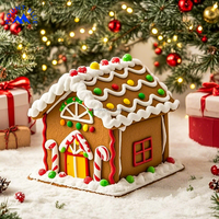 Decoración Navideña de Alta Calidad, Casa de Jengibre Personalizable, Galleta Dura y Salada, Deliciosa Casa de Jengibre de Colores