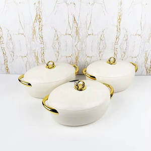 Nouvel ensemble de chauffe-plats thermiques de luxe 2024 pour <span class=keywords><strong>cuisine</strong></span>, idéal pour les cadeaux, avec récipients isothermes dorés pour garder les aliments au chaud - Product Image 1