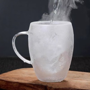 Tazze in <span class=keywords><strong>Vetro</strong></span> Borosilicato a Doppia Parete 80/150/250/350ml/450ml con Manico, Isolate Termicamente, Resistenti al Calore e Anti-Scottatura per <span class=keywords><strong>Caffè</strong></span> e Latte - Product Image 2