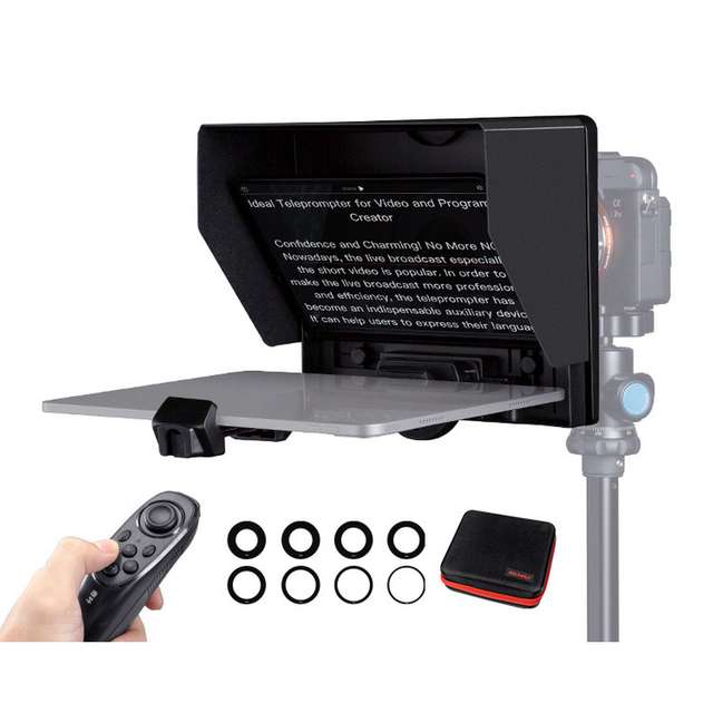 FEELWORLD TP10 10-Inch Folding Portable Professional Teleprompter Kit for DSLR & 11" Smartphones/Tablets Factory OEM/ODM Custom