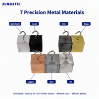 Ensemble de blocs de densité Hooked avec cubes en fer, aluminium, cuivre, laiton, zinc, plomb et étain pour expériences en laboratoire de physique et éducation STEM