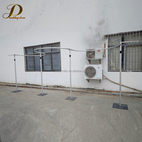 Support de toile de fond en alliage d'aluminium argenté réglable en forme de S, robuste, pour décorations de scène d'événements et de mariages