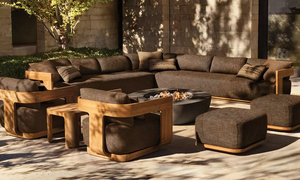 Mobilier <span class=keywords><strong>de</strong></span> <span class=keywords><strong>Jardin</strong></span> <span class=keywords><strong>de</strong></span> Luxe <span class=keywords><strong>Design</strong></span>, Salon Modulaire d'Angle Moderne en Teck pour Extérieur - Product Image 5