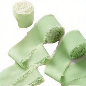 ริบบิ้นชีฟองประดับดอกไม้ทำมือ ผ้าชีฟองพิมพ์ลายขอบริบบิ้น สำหรับการ์ดเชิญงานแต่งงาน - Product Image 1