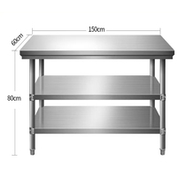 Banc de laboratoire en acier inoxydable 304 pour salle blanche, utilisation scolaire, 2 mètres de long, résistant à la corrosion, design moderne, poste de travail