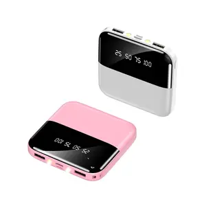 Nuevo Mini portátil 10000MAH Banco de energía móvil Puerto USB dual Carga rápida con pantalla digital LED Soporte independiente
