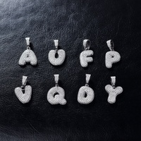 Pendentif Lettre P en Argent Sterling 925 Style Hip-Hop, Breloque Lettre Tendance