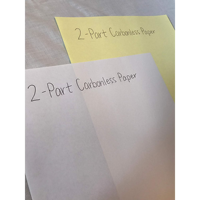 Papier autocopiant sans carbone, format lettre 8 1/2" x 11", blanc, 2500 feuilles, carton, papier autocopiant 2 plis NCR, papier continu