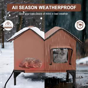 Beheizte Hundehütte Winter Große Outdoor Umwelt freundliche Stoff Wetterfeste Hochbett Flucht tür Isolierte Schutz heizung für - Product Image 4