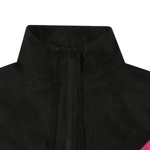 Chaquetas de chándal de nailon unisex, ropa de calle con logotipo personalizado para hombre, cortavientos, cremallera completa, color <span class=keywords><strong>rosa</strong></span> y negro, prendas de vestir impermeables - Product Image 6