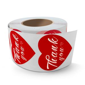 Pegatinas de Agradecimiento Personalizadas Rojas para Etiquetas de Regalo - Product Image 2