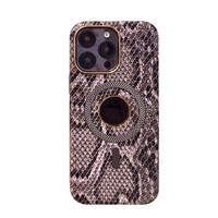 Étui de téléphone en cuir magnétique à motif peau de serpent de luxe pour iPhone 16 Pro Max, recharge sans fil, coque arrière protectrice