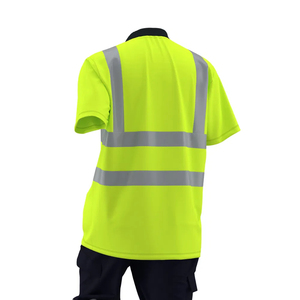 Custom Unisex Work Polo <b>Shirt</b> Reflective Strips Hi <b>Vis</b> 100% Polyester Mesh Safety <b>T</b> <b>Shirts</b> - Product Image 3