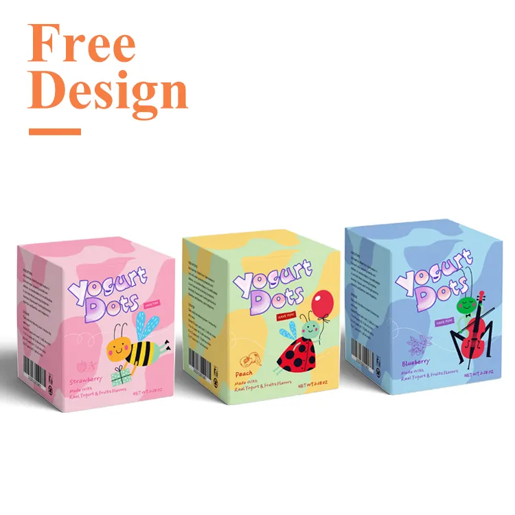 Good Quality Children Snacks Packaging Box Custom Folding Paper Tuck Box Easy to Shipping and Saving The Cost