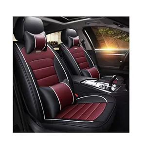 Top Microfiber Sheepskin Fashion Pu Leather Car Seat Cover Universal Car Seat Covers Full Set Luxury Eco Leather For Cars 2 Sets