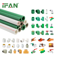 Accesorios de Tubería PPR IFAN con MOQ Bajo, Color Blanco y Verde, para Uso en Ingeniería Doméstica, Accesorios de Tuberías de Agua PPR de 20 mm, 25 mm, 32 mm