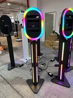 Station de photomaton portable en métal avec flight case, anneau lumineux LED RGB et logiciel de nuit pour iPad Air